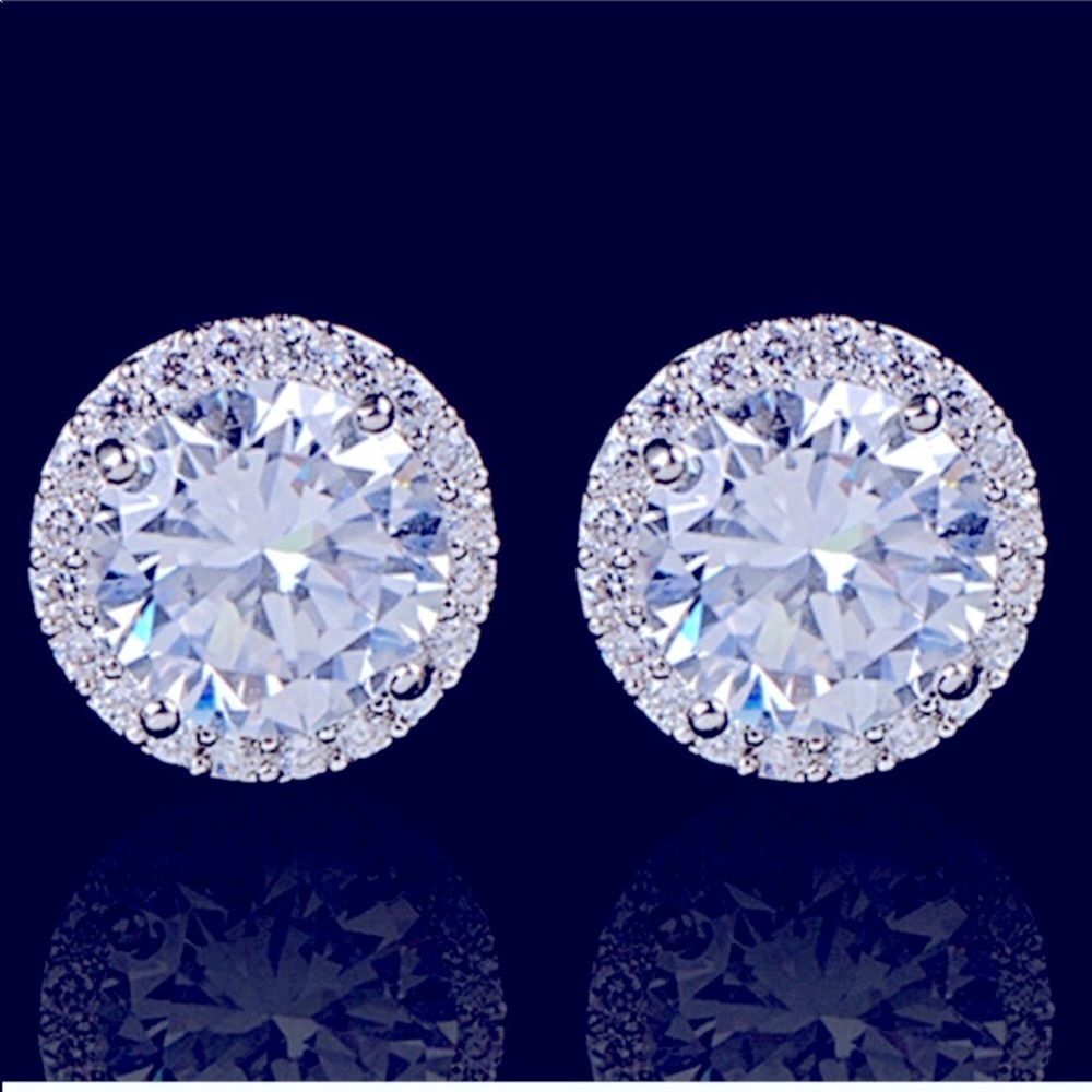 NWT 5 Star ⭐️ White Gold Plated Crystal Zirconium